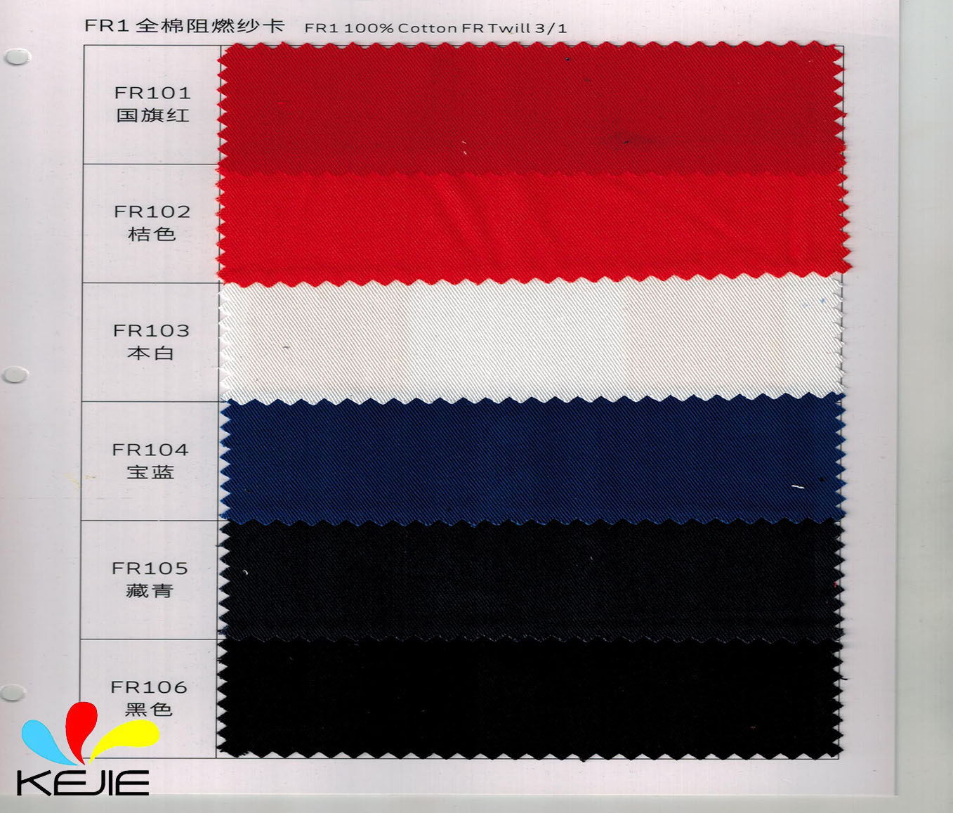 100% Cotton FR Fabric 20x16 260 g/m²